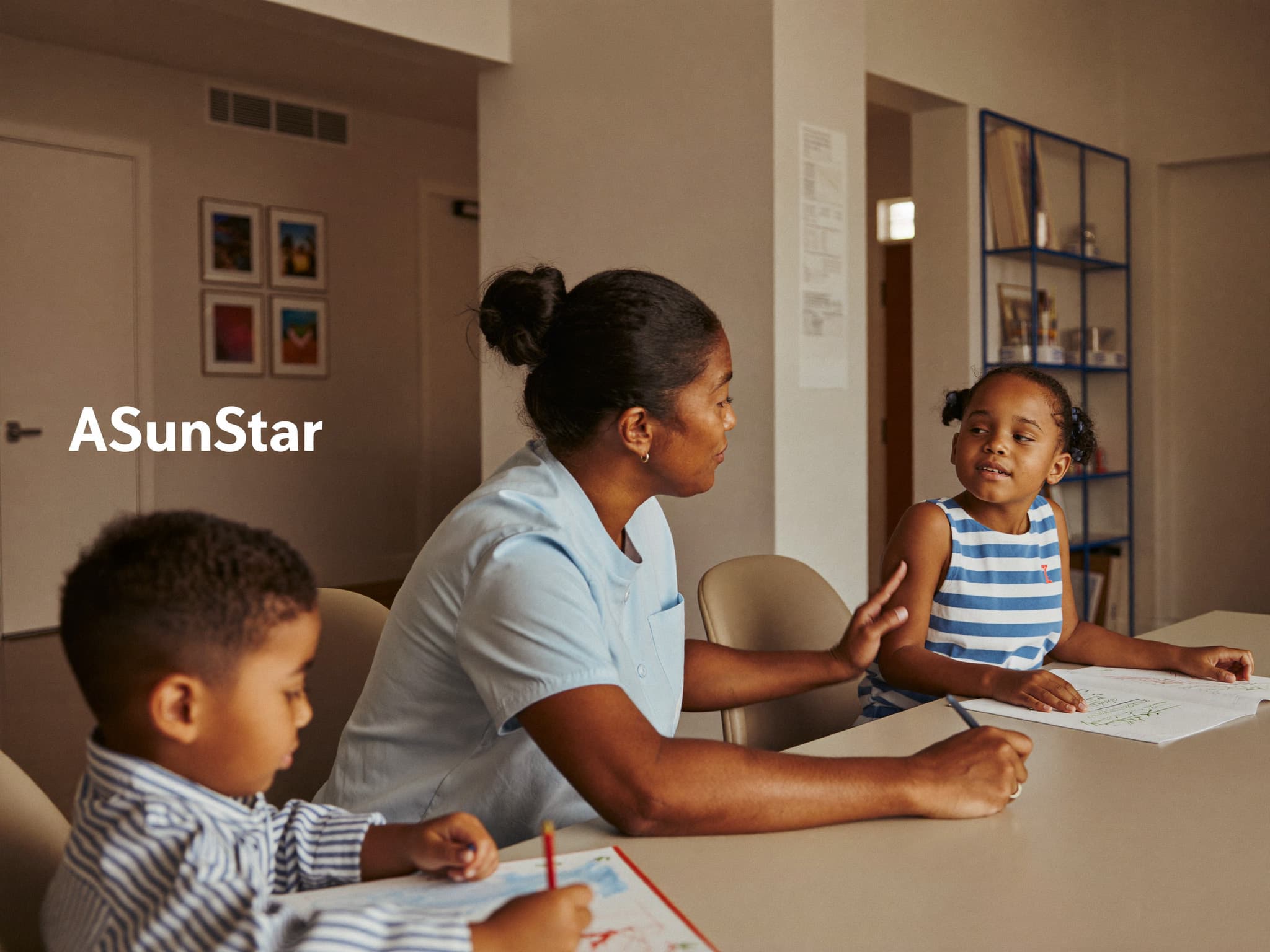 An ASun Star clinician working with children