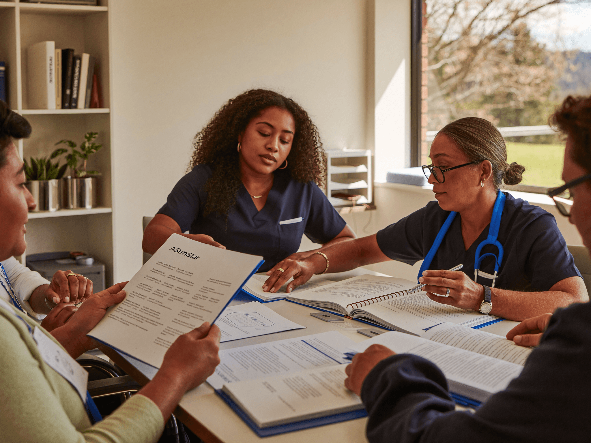 ASun Star clinicians reviewing care plans