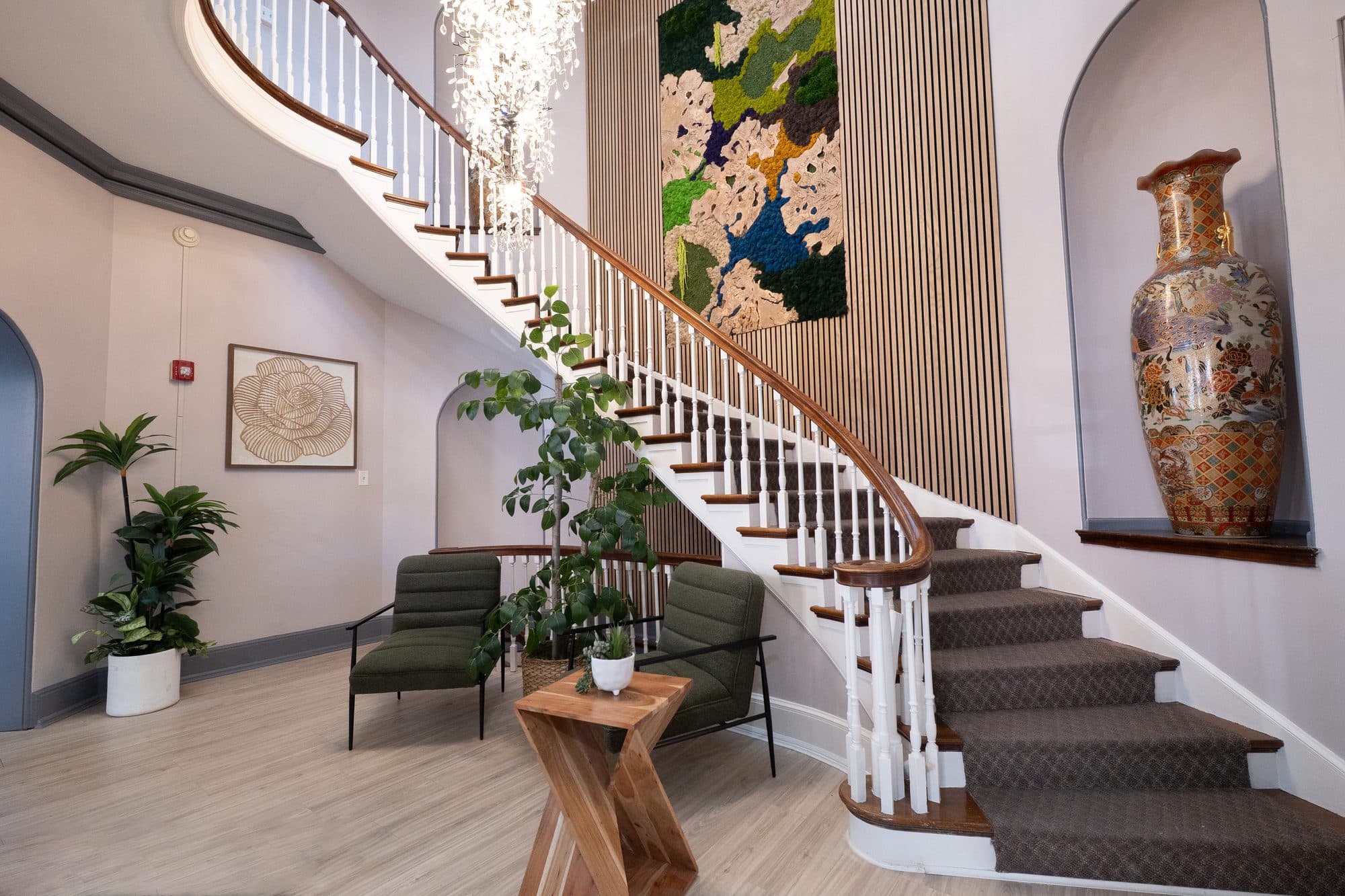 The staircase and lounge at the Pennsylvania counseling center